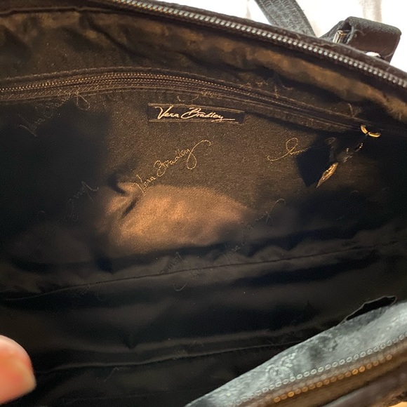 Vera Bradley purse. Plaid with black velvet type handles - Picture 3 of 3